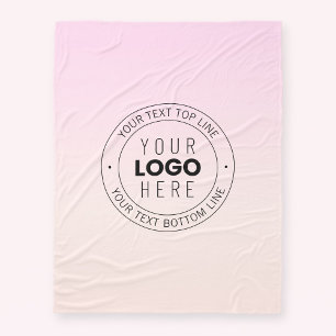 Je geüploade logo bewerkbare cirkelvormige tekst fleece deken