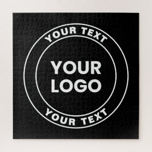 Je geüploade logo + vet cirkelvormige tekst legpuzzel
