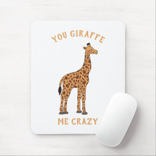 Je Giraffe me gek Funny Zoo Safari Animal Pun Muismat
