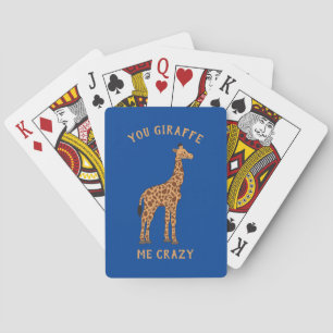 Je Giraffe me gek Funny Zoo Safari Animal Pun Pokerkaarten