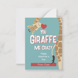 Je Giraffe me gekke Kinder Valentijn 'Day Kaart Notitiekaartje