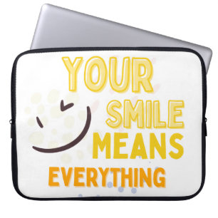 Je glimlach betekent alles Positieve Quote Laptop Sleeve