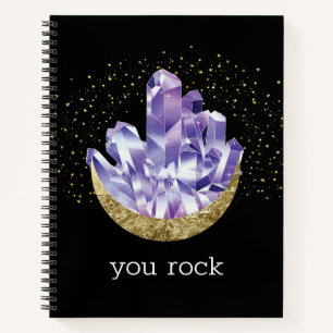 Je goot Amethyst Crystals Mystical Waterverf Not Notitieboek