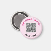 Je Grappige QR-code en Aangepaste Tekst Magneet Sj (Voorkant / Achterkant)
