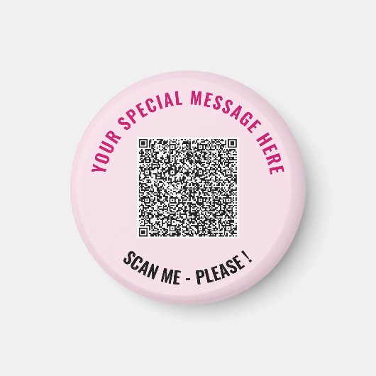 Je Grappige QR-code en Aangepaste Tekst Magneet Sj (Voorkant)