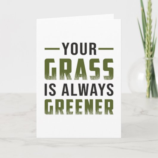 Je gras is altijd groener landschap vier grappig kaart (Voorkant)