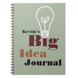 Je grote idee tijdschrift moderne gloeilamp grijs notitieboek