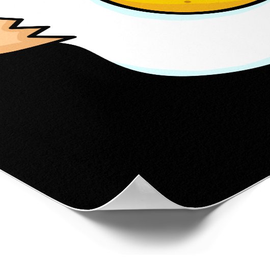 Je haalt me op Funny Egg Pun Dark BG Poster (Hoek)