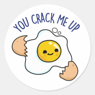 Je haalt me op Funny Egg Pun Ronde Sticker