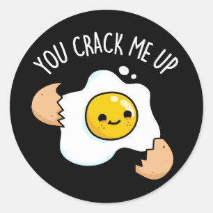 Je haalt me op Funny Egg Pun Ronde Sticker