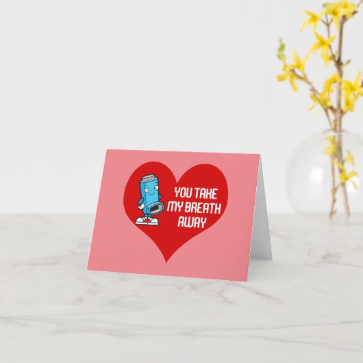 JE HAALT MIJN ADEM WEG GRAPPIGE VALENTIJN KAART (Gele Bloem)