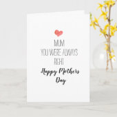 je had altijd gelijk, , moederdag kaart (Gele Bloem)