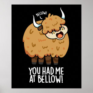 Je had me bij Bellow Funny Yak Pun Dark BG Poster