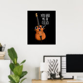 Je had me bij Cello Grappige Muziek Pun Dark BG Poster (Thuiskantoor)
