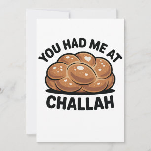 Je had me bij Challah Joods Jodendom Hanukkah  Bedankkaart