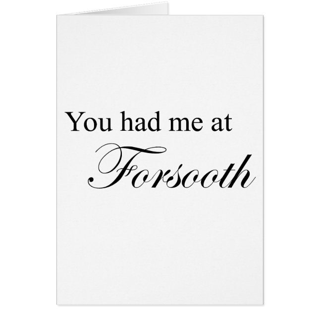 Je had me bij Forsooth (Voorkant)