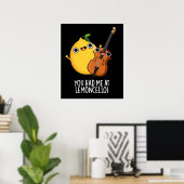 Je had me bij Lemon-cello Funny Drink Pun Dark BG Poster (Thuiskantoor)