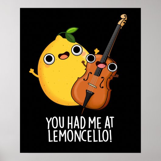 Je had me bij Lemon-cello Funny Drink Pun Dark BG Poster (Voorkant)