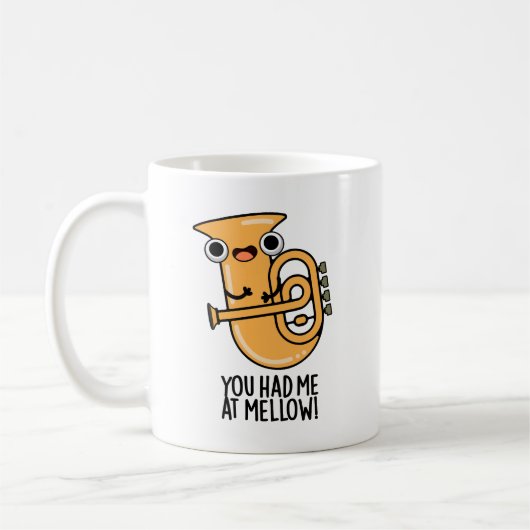 Je had me bij Mellow Funny Tuba Pun Koffiemok (Links)