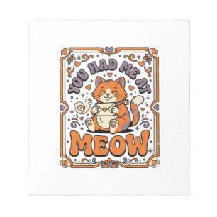 Je Had Me Bij Meow Kat Valentijnsliefde Vintage Ve Notitieblok
