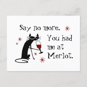 Je had me bij Merlot Funny Wine Pun Briefkaart