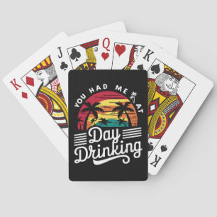 Je had me bij overdag drinken Funny Retro Beach  Pokerkaarten