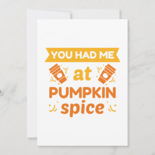 Je had me bij Pumpkin Spice Bedankkaart