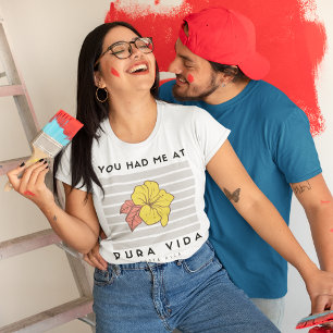 Je had me bij Pura Vida Hibiscus Costa Rica T-shirt