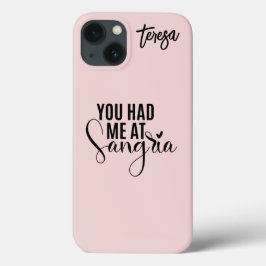 Je had me bij Sangria Pink & Black Custom iPhone 13 Hoesje