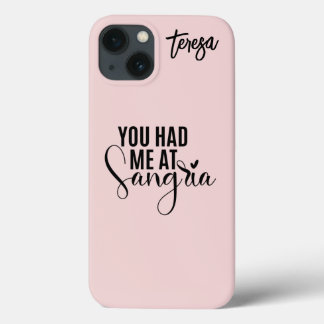 Je had me bij Sangria Pink & Black Custom iPhone 13 Hoesje