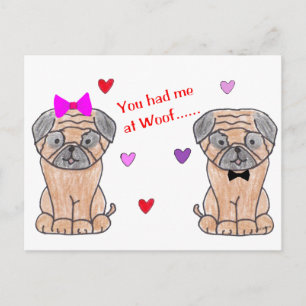 Je had me bij Wof Pug Briefkaart