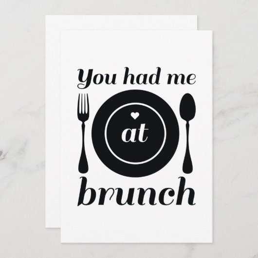 Je had me in Brunch Bedankkaart (Voorkant / Achterkant)