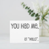 Je had me op hallo briefkaart (Staand voorkant)