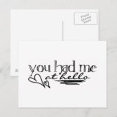 Je had me op HALLO Briefkaart (Voorkant / Achterkant)