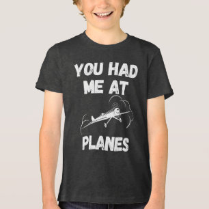 Je had me op vliegtuigen typografie, luchtvaart, g Tri-Blend shirt