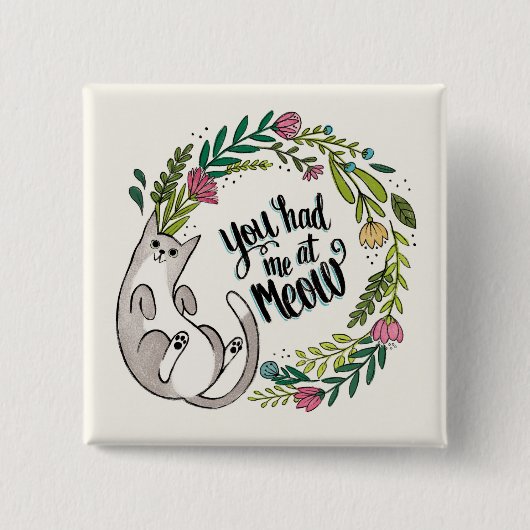 Je had me 's middags. vierkante button 5,1 cm (Voorkant)