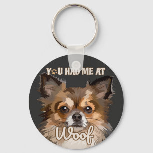 Je had me thuis. Hondenliefhebbers Cute Brown Sleutelhanger