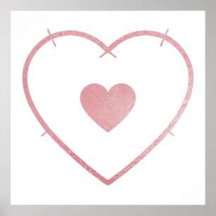 Je hart in mijn hart Blush roze Folie Poster