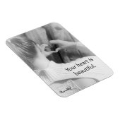 "Je hart is mooi" Zwart / Wit Magneet (Rechterzijde)