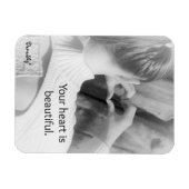 "Je hart is mooi" Zwart / Wit Magneet (Horizontaal)