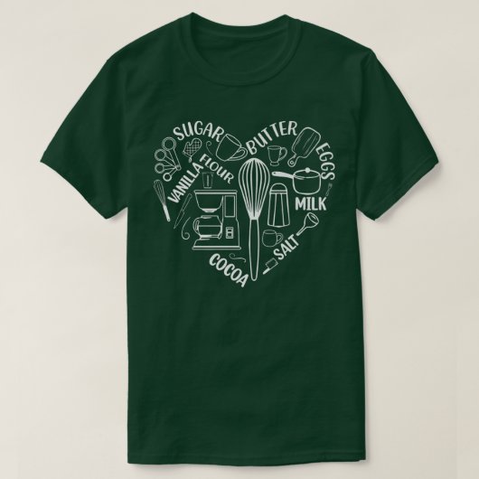 Je hart slaat om achter te bakken. t-shirt (Design voorkant)