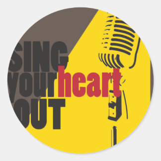 je hart uitzingen ronde sticker