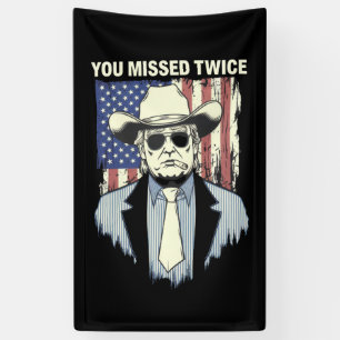 Je Heb Twee Keer Gemist Western Trump Cowboy Trump Spandoek