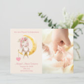 Je hebt de 'Moon Bunny Photo Birth'-aankondiging g Kaart (Staand voorkant)