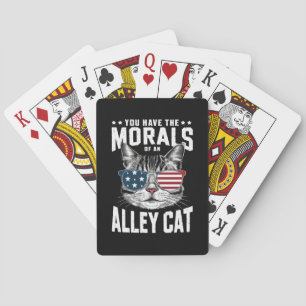 Je hebt de moraal van een zwerfkat Grappige grap Pokerkaarten