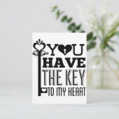 Je hebt de sleutel tot mijn hart Briefkaart (Staand voorkant)