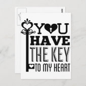 Je hebt de sleutel tot mijn hart Briefkaart (Voorkant / Achterkant)