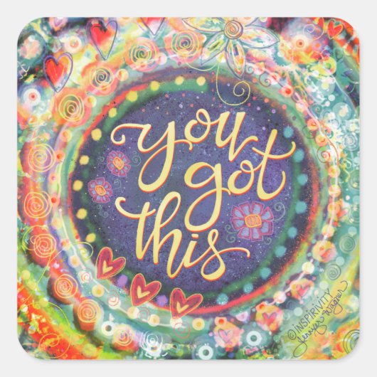 Je hebt deze Boho Pastel inspiratie Vierkante Sticker (Voorkant)