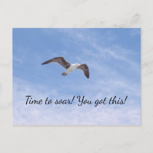 Je hebt deze prachtige vogel die Motivatie vliegt Briefkaart