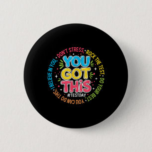 Je hebt deze testdag Rock the Test Teacher Testin Ronde Button 5,7 Cm